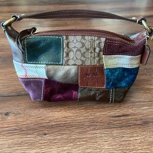 Coach Holiday Patchwork Retired Mini Handb…
